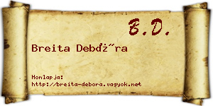 Breita Debóra névjegykártya